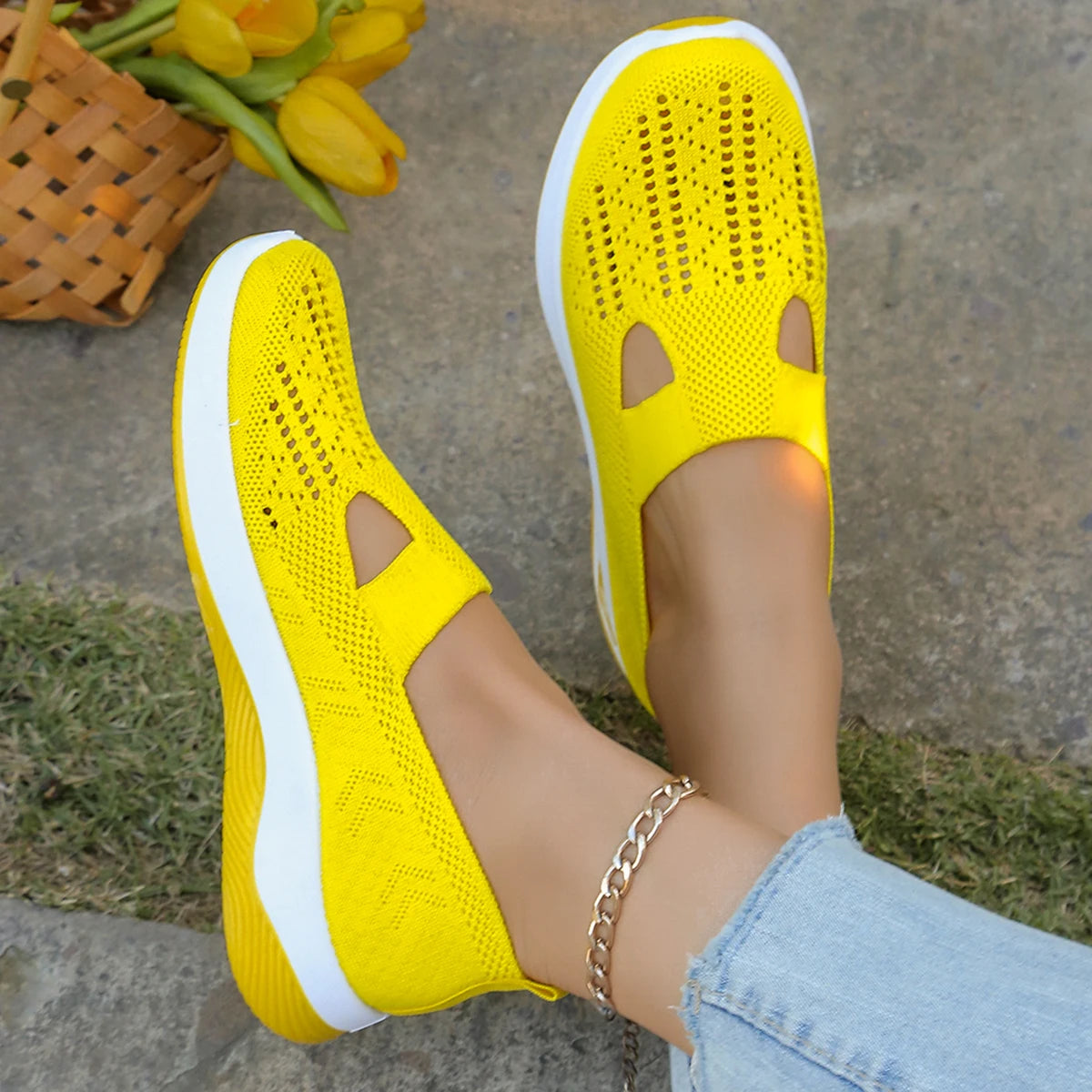 Women's Casual Solid-Color Sneakers