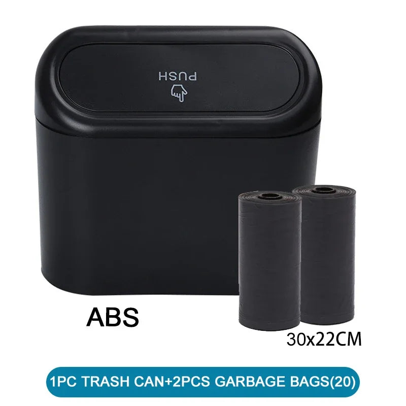 Car Trash Can with Lid and Garbage Bags