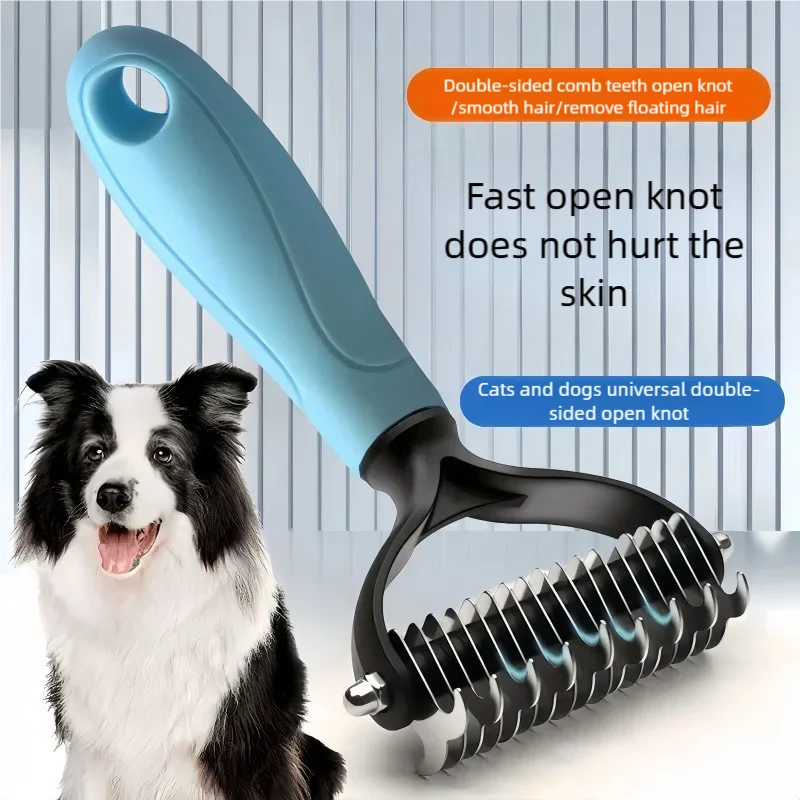 Double-Sided Stainless Steel Pet Deshedding Brush