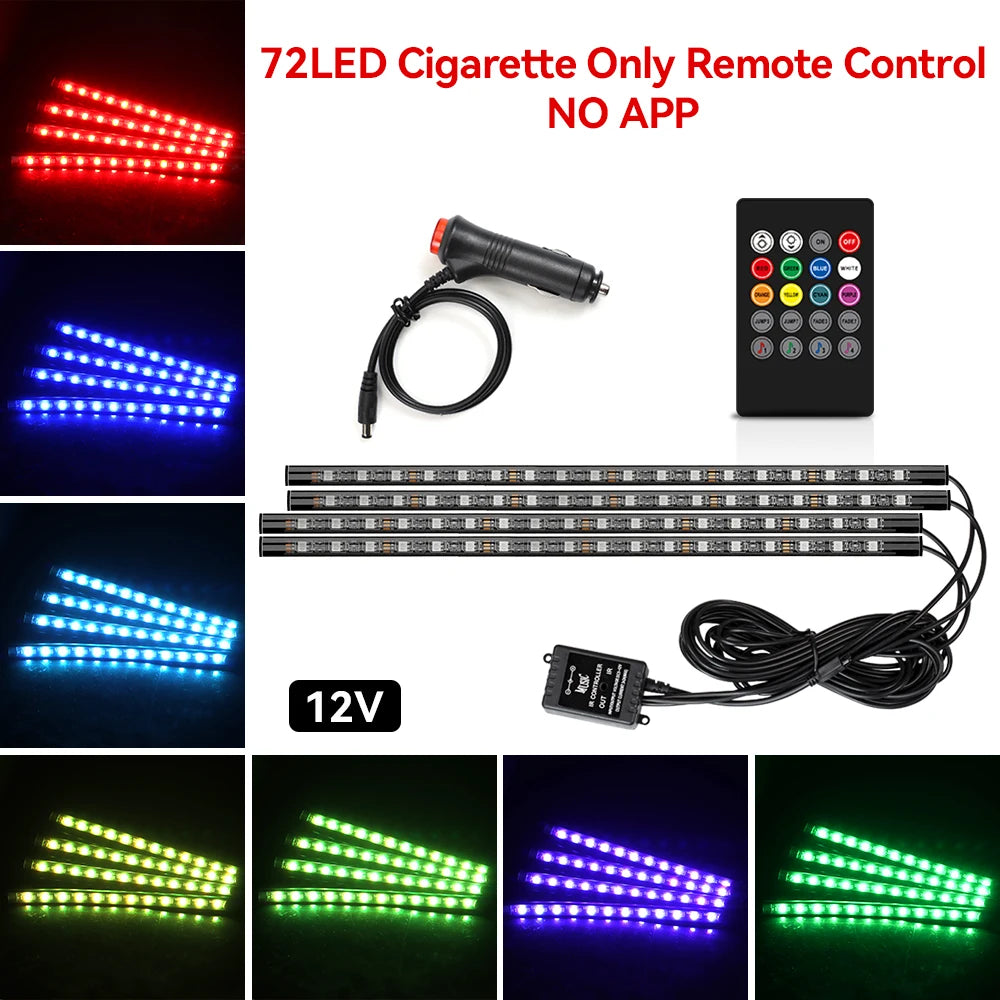 Car Interior RGB Ambient Light Kit – Music-Sync LED Footwell Lights