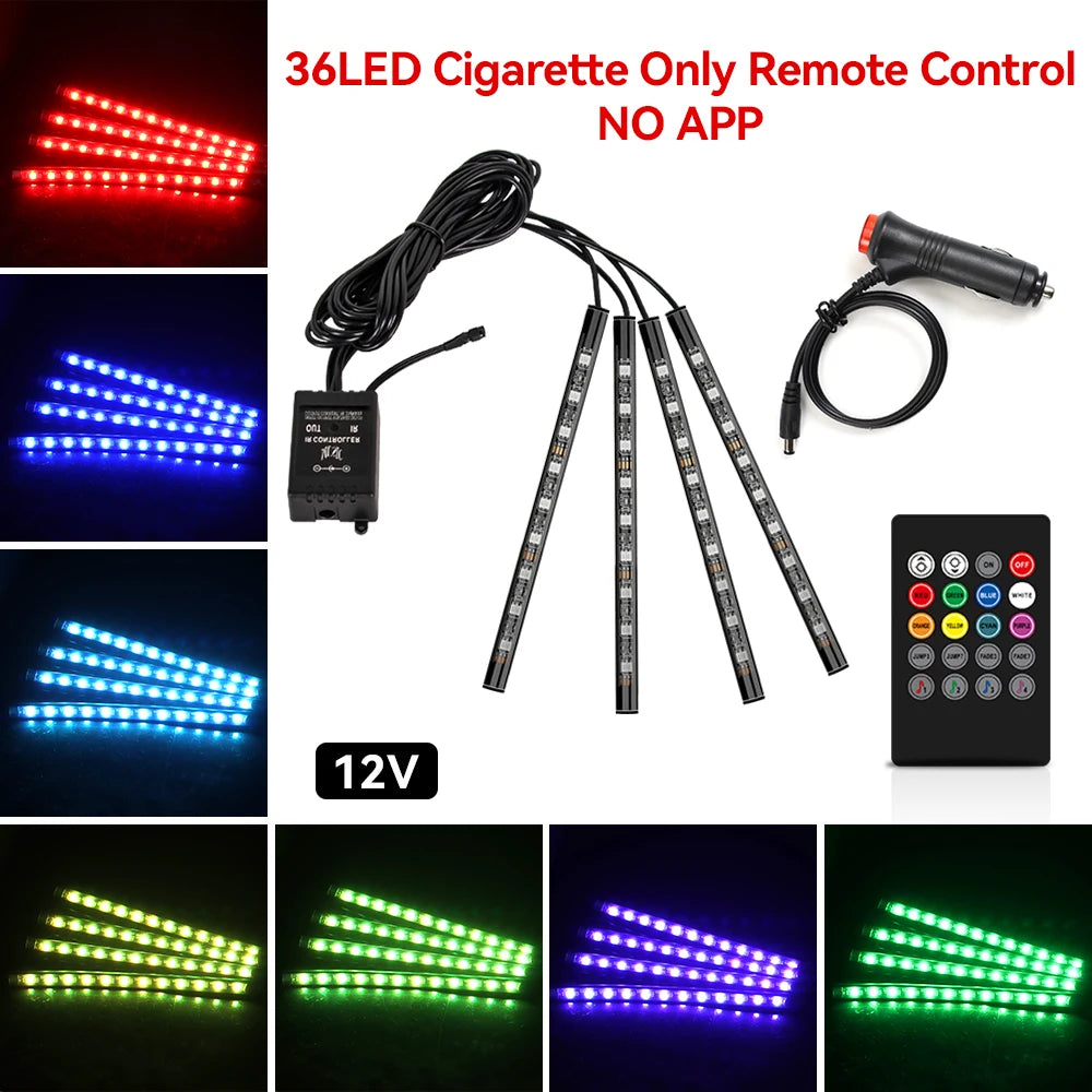 Car Interior RGB Ambient Light Kit – Music-Sync LED Footwell Lights