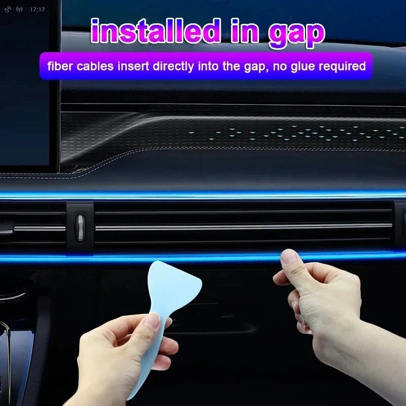 RGB Car Interior Ambient LED Light Strip – Fiber Optic USB Atmosphere Lamp