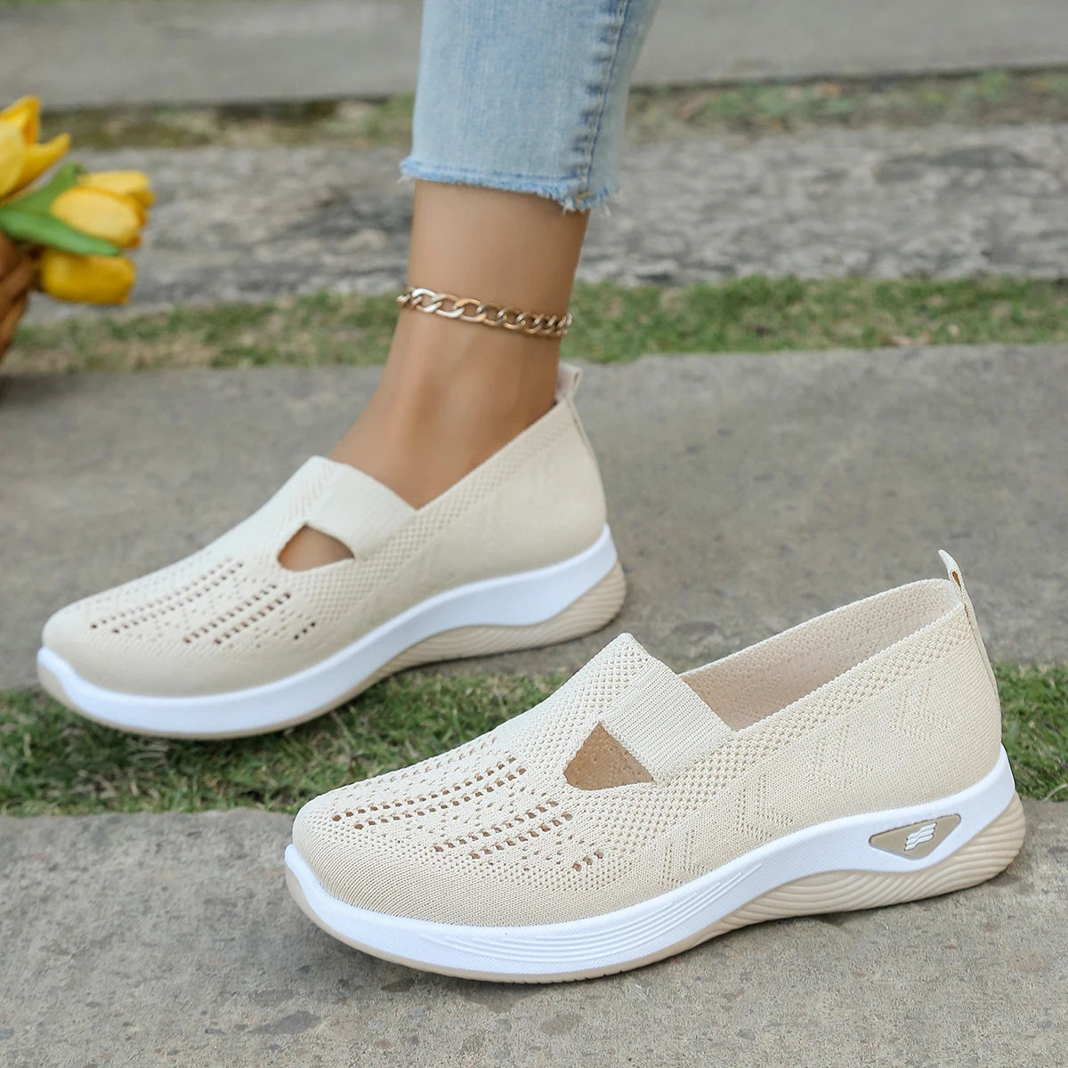 Women's Casual Solid-Color Sneakers