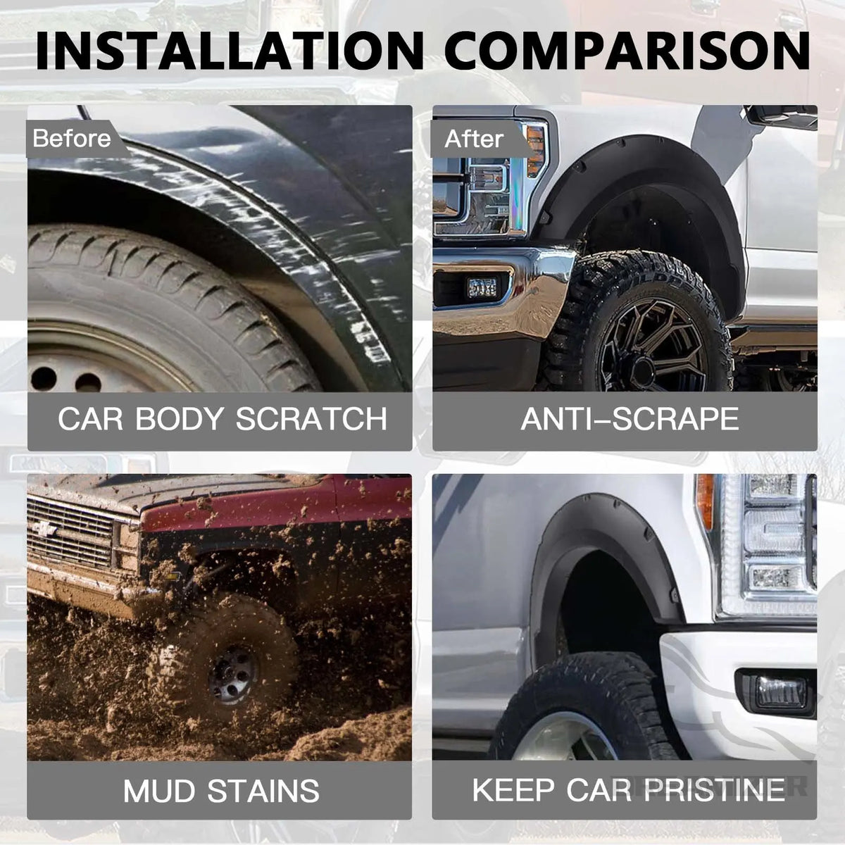 Universal Flexible Car Mud Flaps (4-Pack)