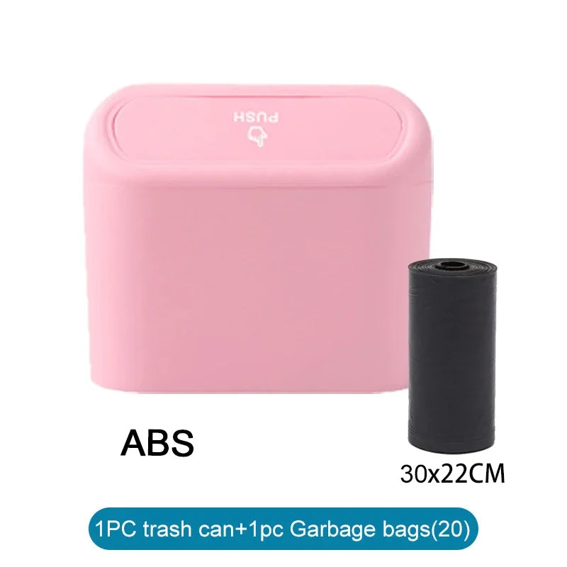 Car Trash Can with Lid and Garbage Bags