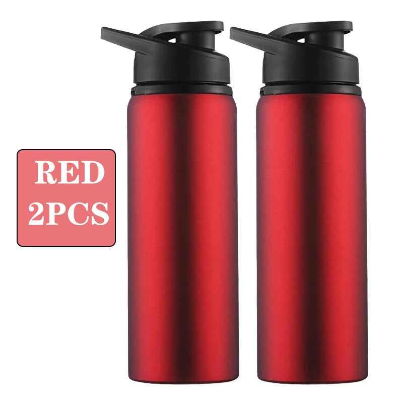 Leakproof Aluminum Sports Water Bottle — 600ml Reusable Bottle with Direct-Drink Lid