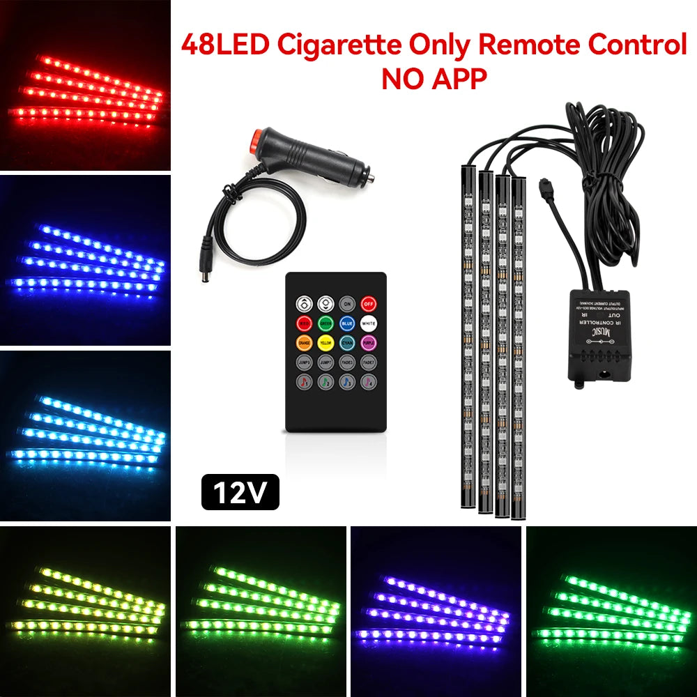 Car Interior RGB Ambient Light Kit – Music-Sync LED Footwell Lights