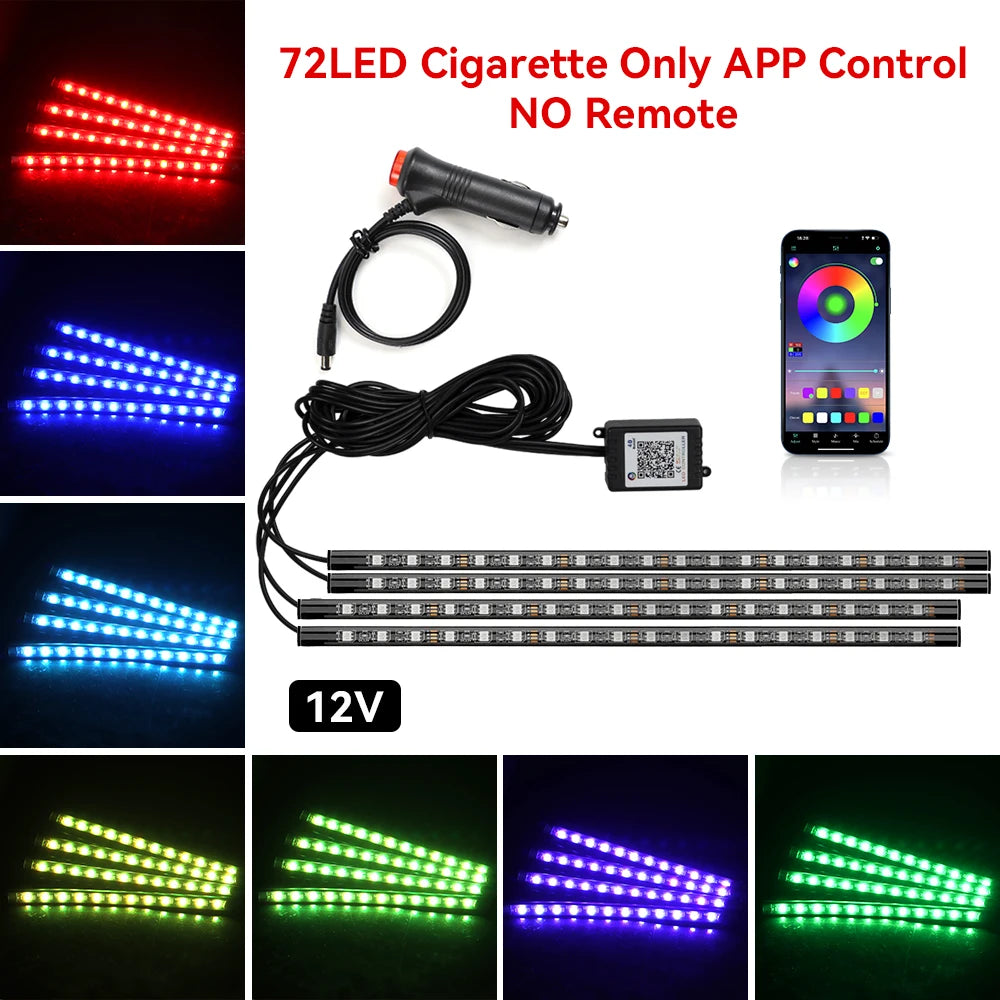 Car Interior RGB Ambient Light Kit – Music-Sync LED Footwell Lights