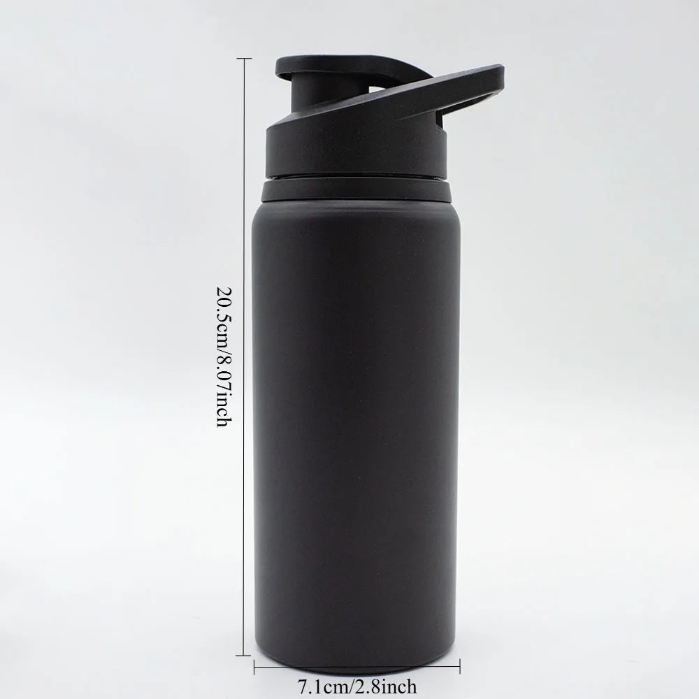 Leakproof Aluminum Sports Water Bottle — 600ml Reusable Bottle with Direct-Drink Lid