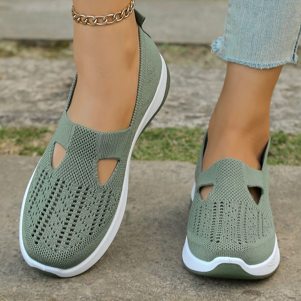 Women's Casual Solid-Color Sneakers