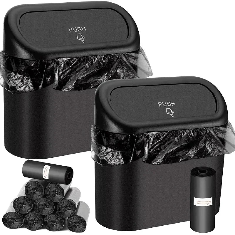 Car Trash Can with Lid and Garbage Bags