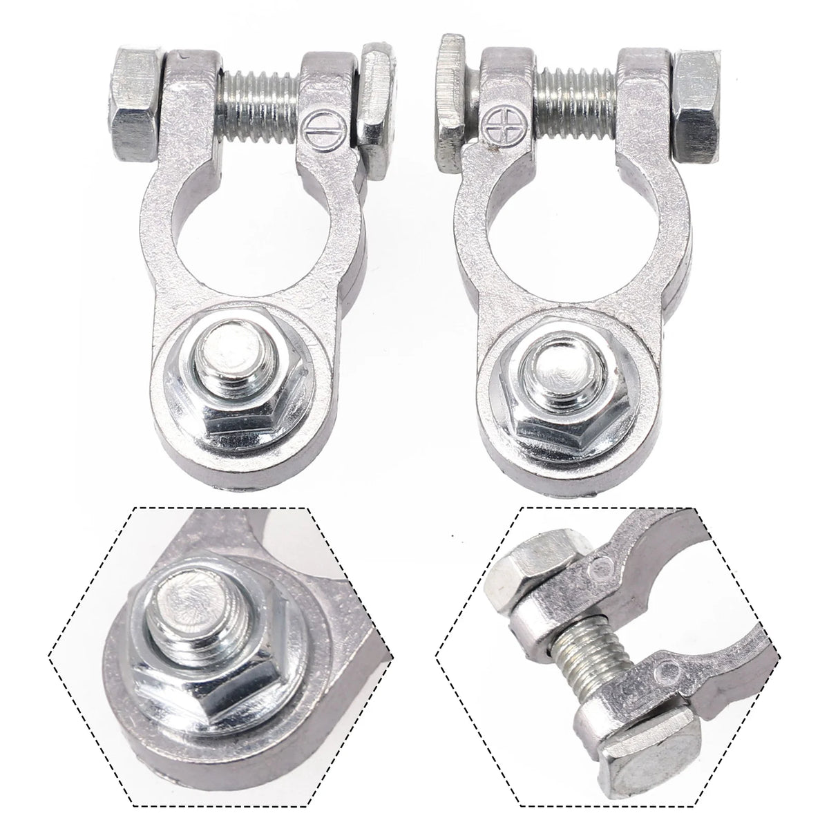 Car Battery Terminal Clamp Pair — Zinc Alloy