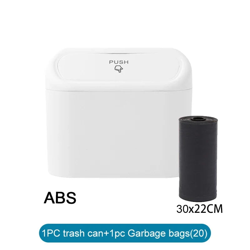 Car Trash Can with Lid and Garbage Bags