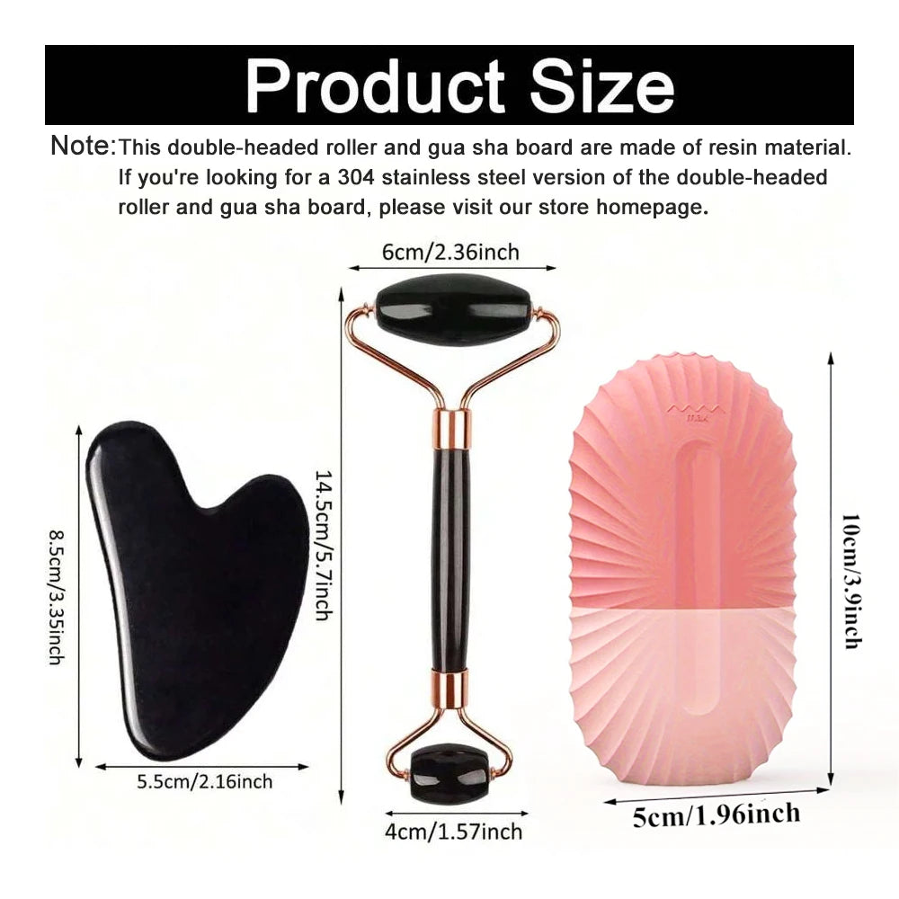 Ice Face Roller & Gua Sha Set — Facial Skincare Massage Tool