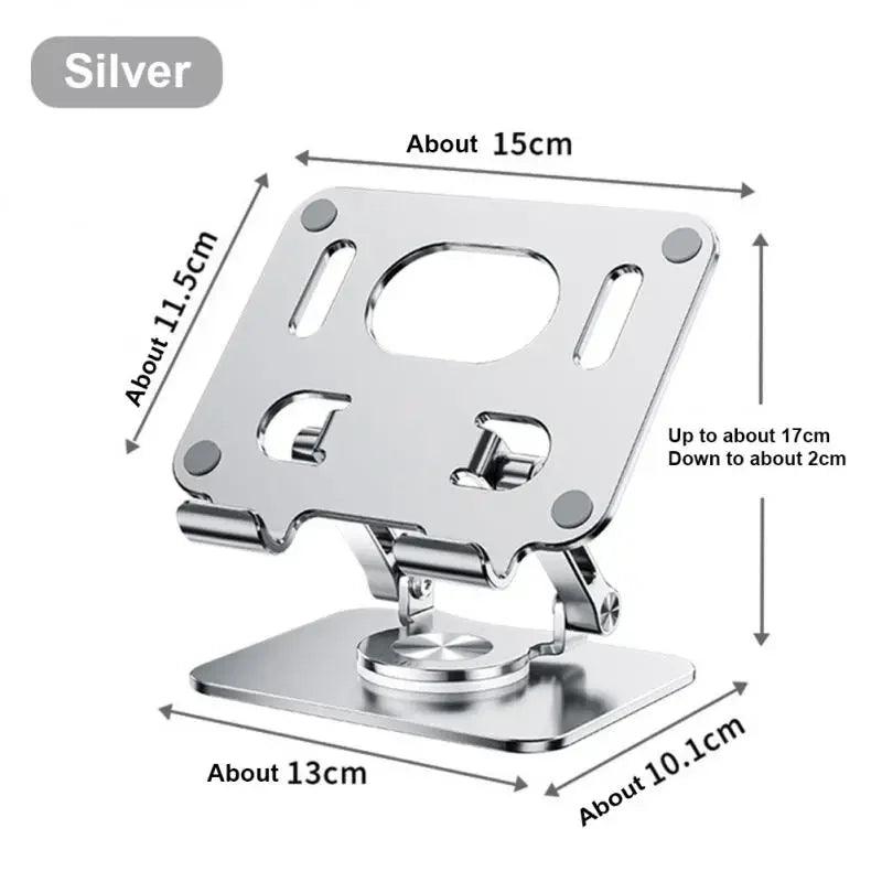 360° Rotating Aluminum Tablet & Phone Stand — Adjustable Foldable Holder