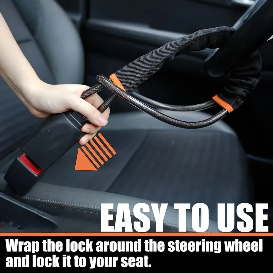 Universal Steering Wheel Anti-Theft Cable Lock