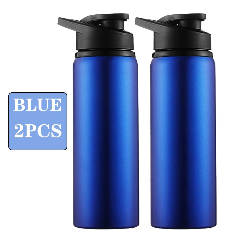 Leakproof Aluminum Sports Water Bottle — 600ml Reusable Bottle with Direct-Drink Lid