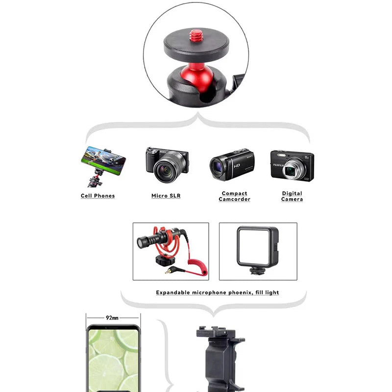 Foldable Mini Tripod with Ball Head for Phone and Camera