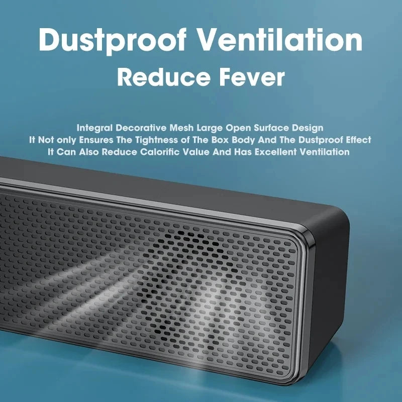 Bluetooth Soundbar Speaker for PC, TV & Laptop — Wired + Wireless with 3D Surround Sound