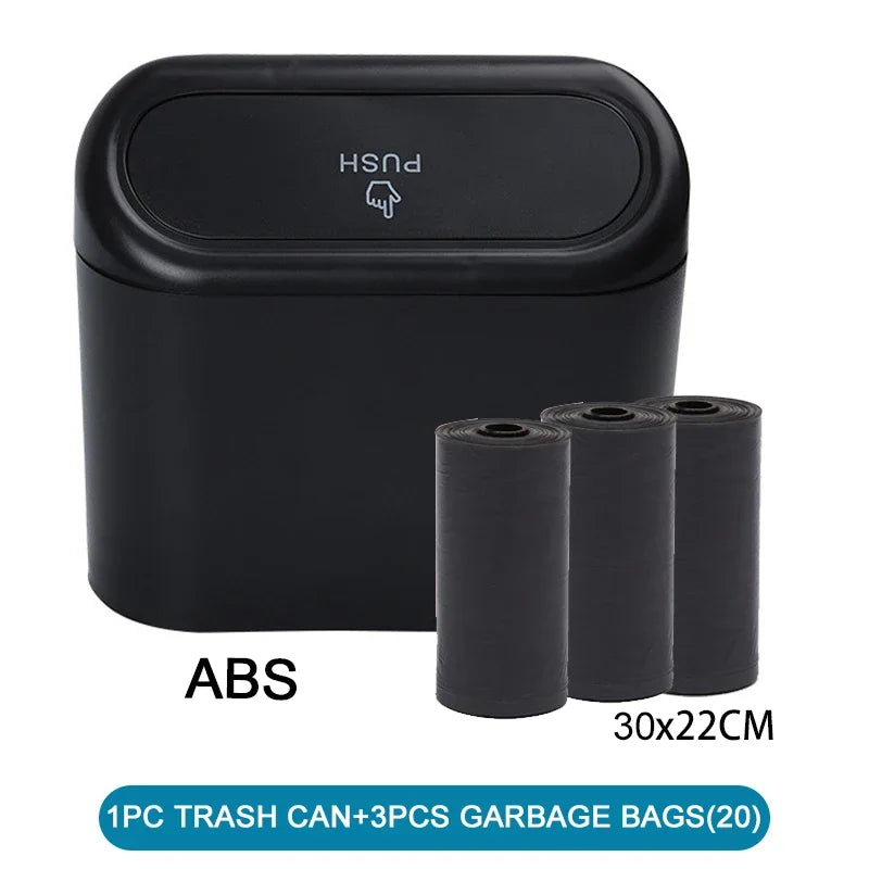 Car Trash Can with Lid and Garbage Bags