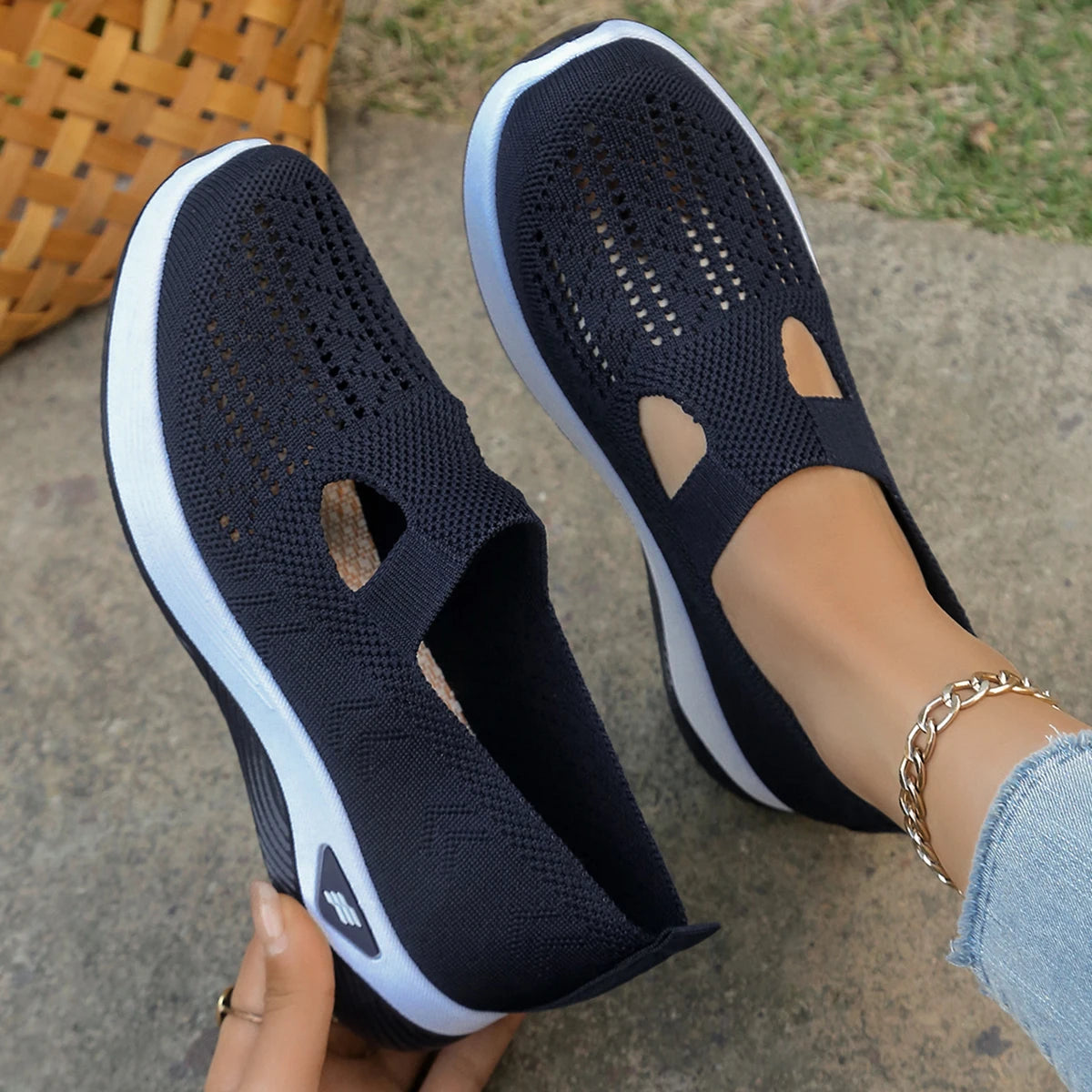 Women's Casual Solid-Color Sneakers
