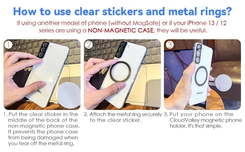 Slim Foldable Magnetic Phone Holder — Attaches to Laptop, Monitor & Metal Surfaces