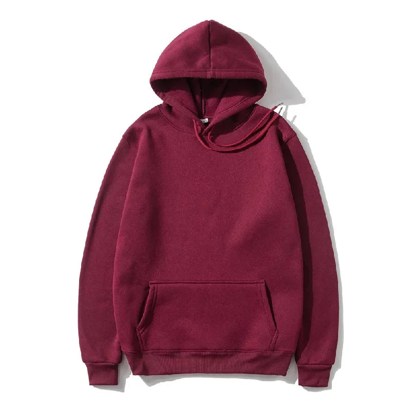 Unisex Solid-Color Pullover Hoodie