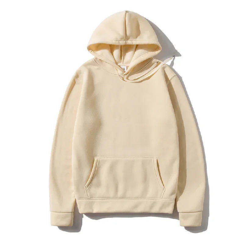 Unisex Solid-Color Pullover Hoodie