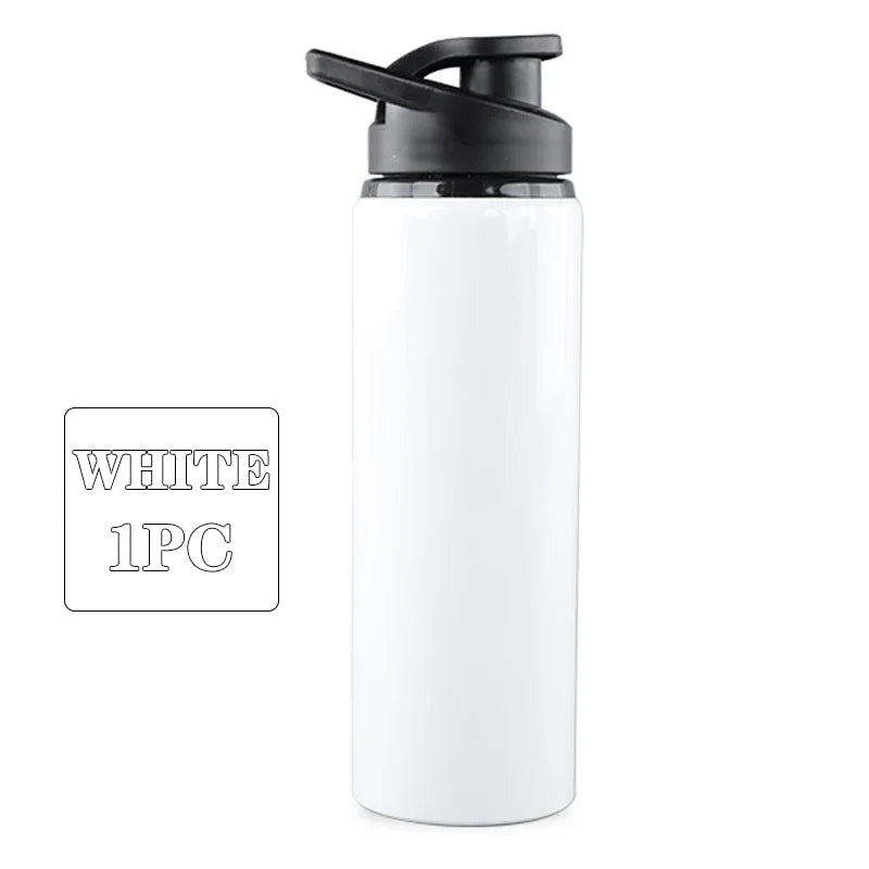Leakproof Aluminum Sports Water Bottle — 600ml Reusable Bottle with Direct-Drink Lid