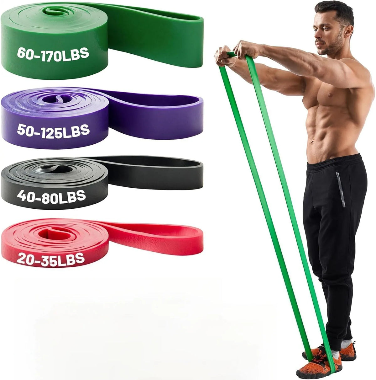 7-Level Pull-Up Assist Resistance Band Set