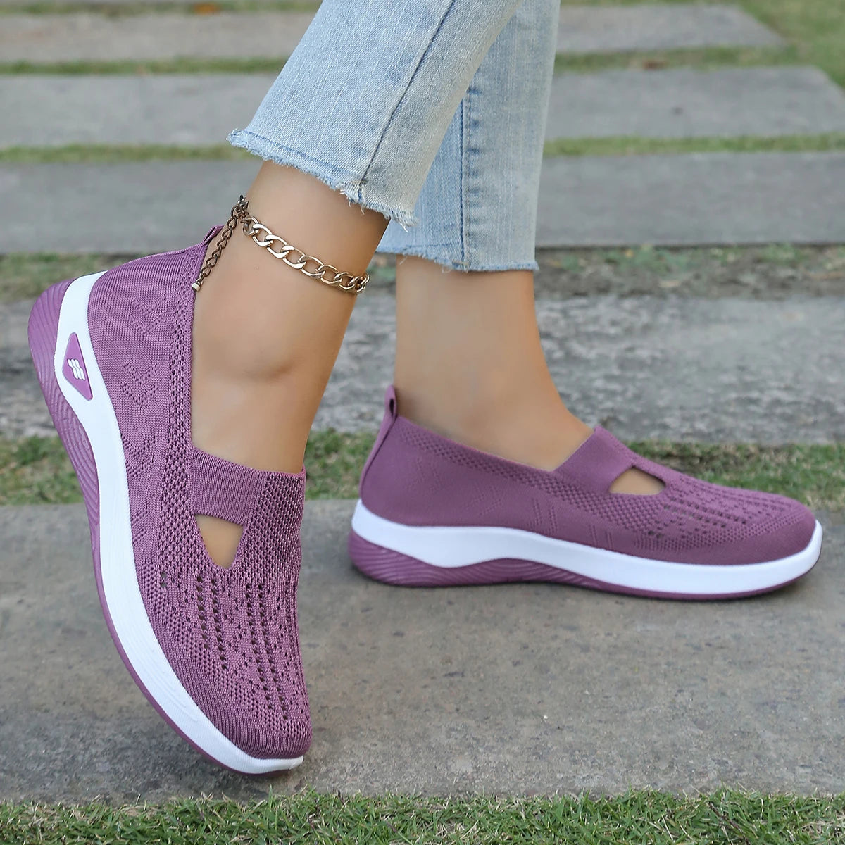 Women's Casual Solid-Color Sneakers