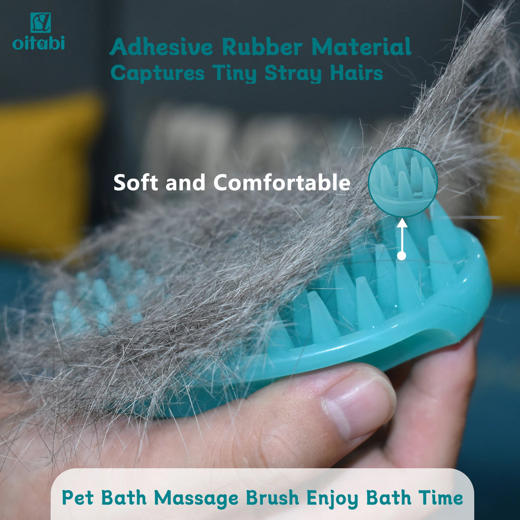 Soft Rubber Pet Grooming Brush for Short-Hair Dogs and Cats