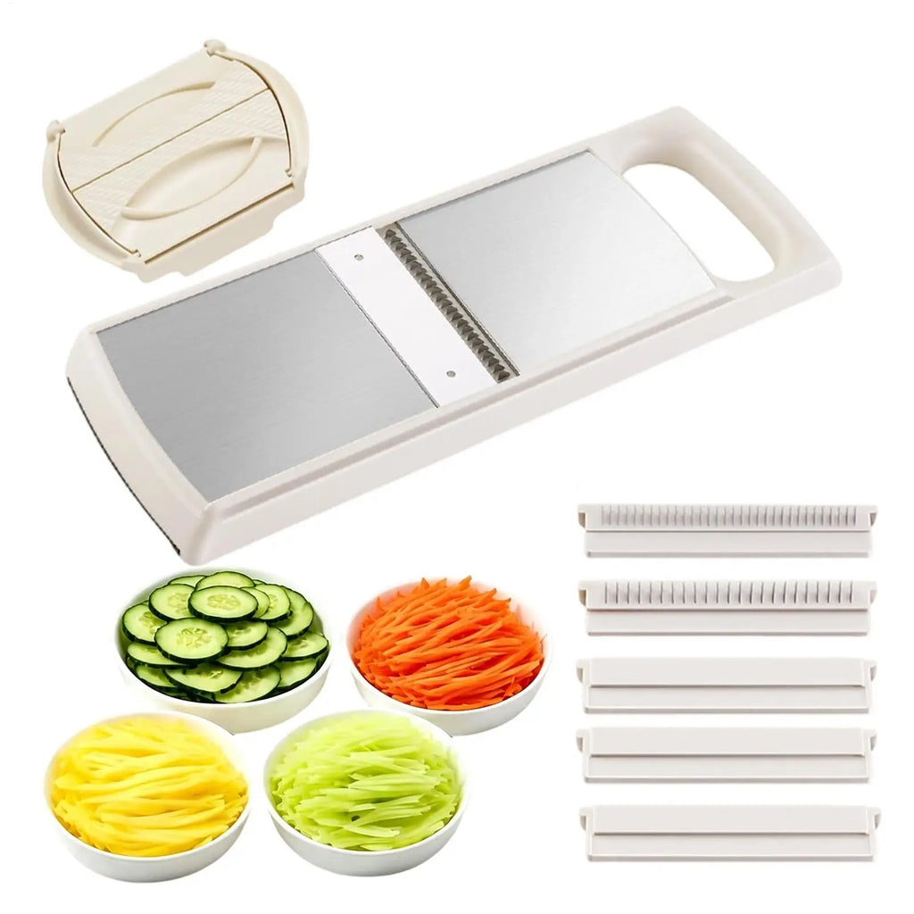 Vegetable Slicer Chopper Ergonomic Cutter With Safety Guard Multi-Blade Kitchen Gadget For Potatoes Onions Cucumbers, Home Cook