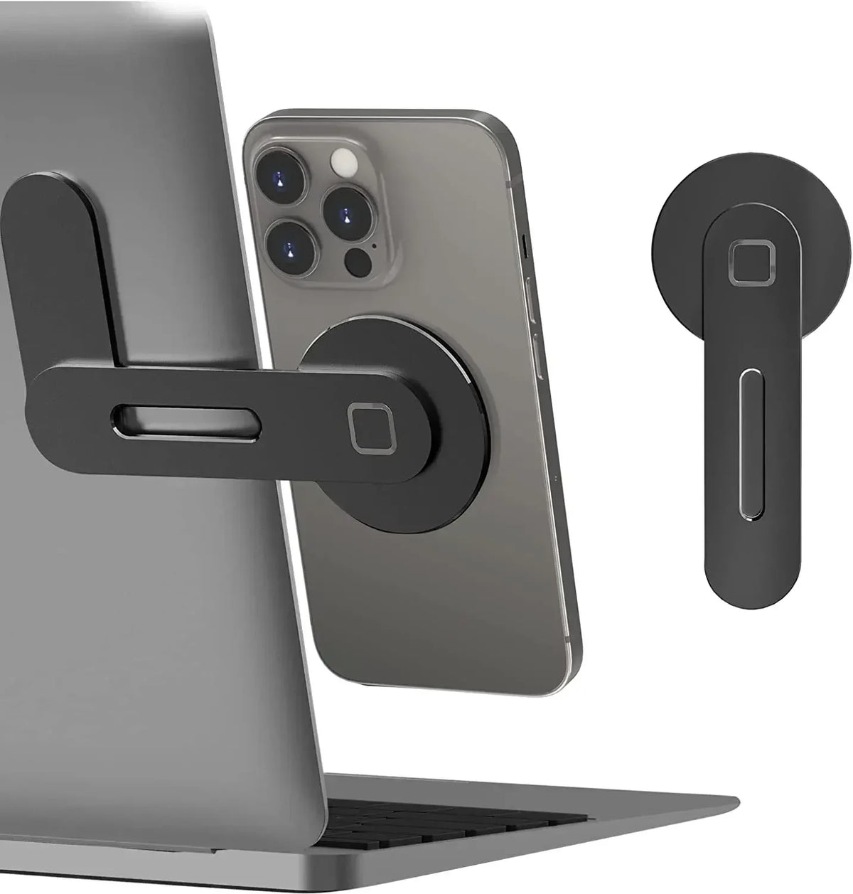 Slim Foldable Magnetic Phone Holder — Attaches to Laptop, Monitor & Metal Surfaces
