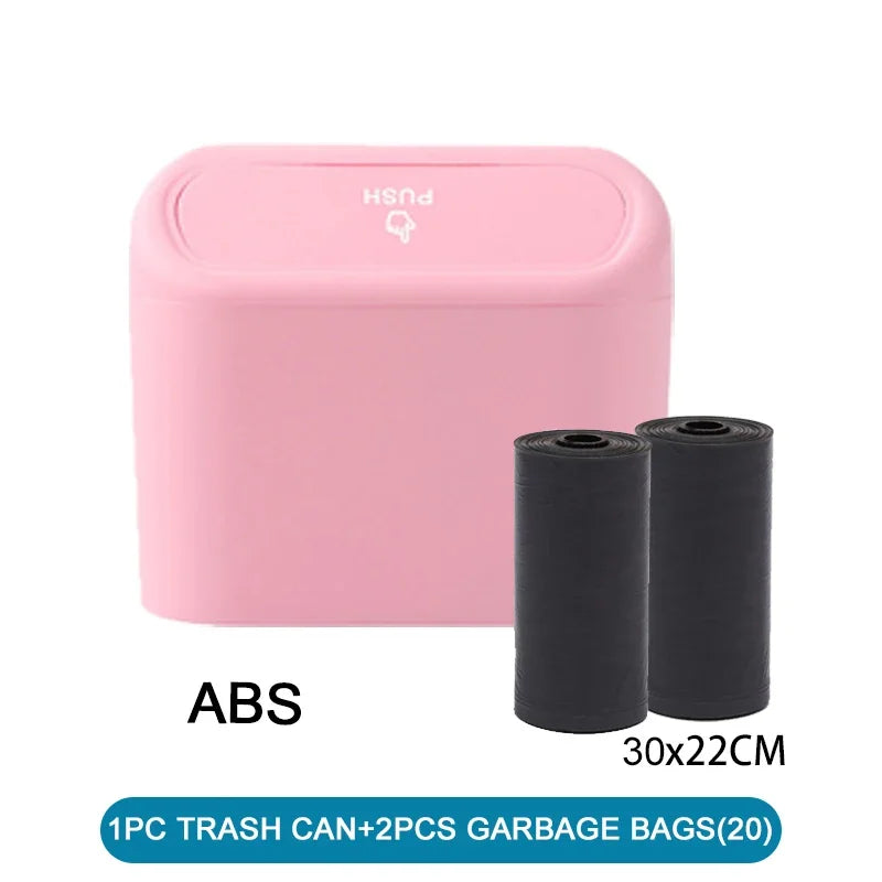 Car Trash Can with Lid and Garbage Bags