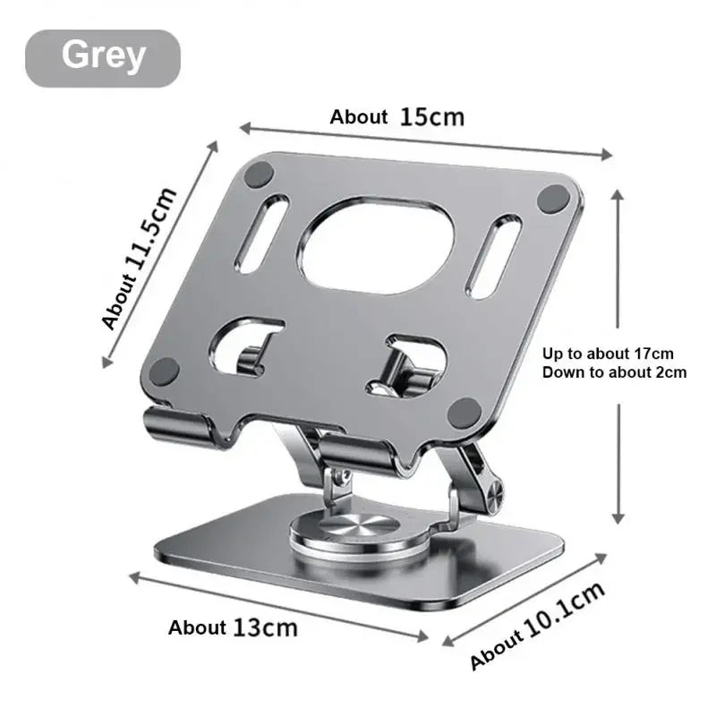 360° Rotating Aluminum Tablet & Phone Stand — Adjustable Foldable Holder