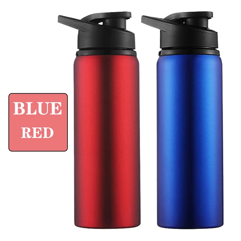 Leakproof Aluminum Sports Water Bottle — 600ml Reusable Bottle with Direct-Drink Lid