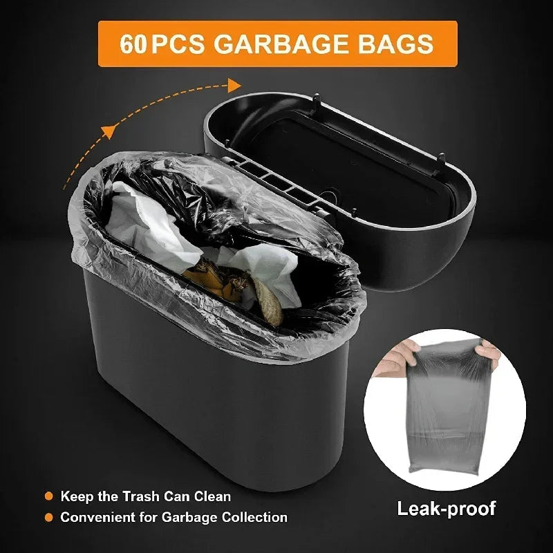 Car Trash Can with Lid and Garbage Bags