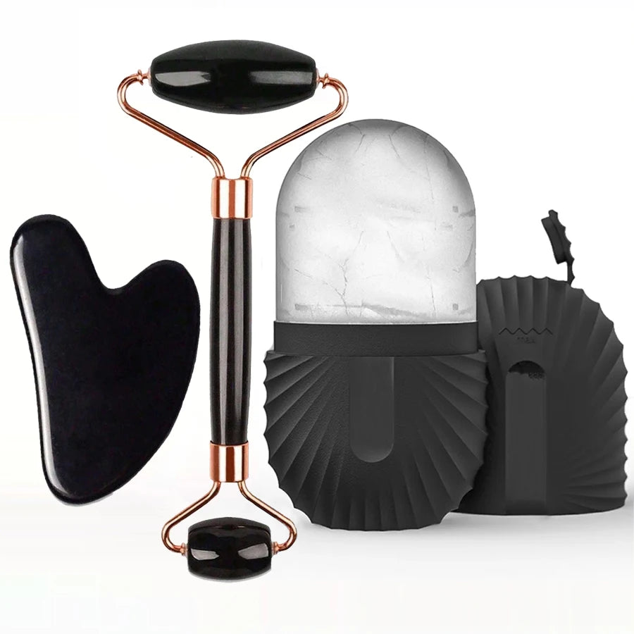 Ice Face Roller & Gua Sha Set — Facial Skincare Massage Tool