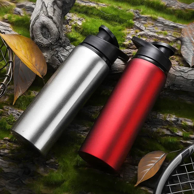 Leakproof Aluminum Sports Water Bottle — 600ml Reusable Bottle with Direct-Drink Lid