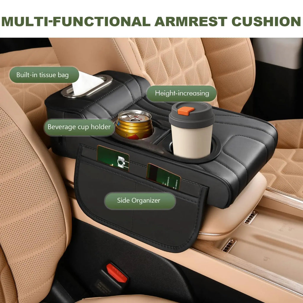 Car Armrest Cushion with Compartments