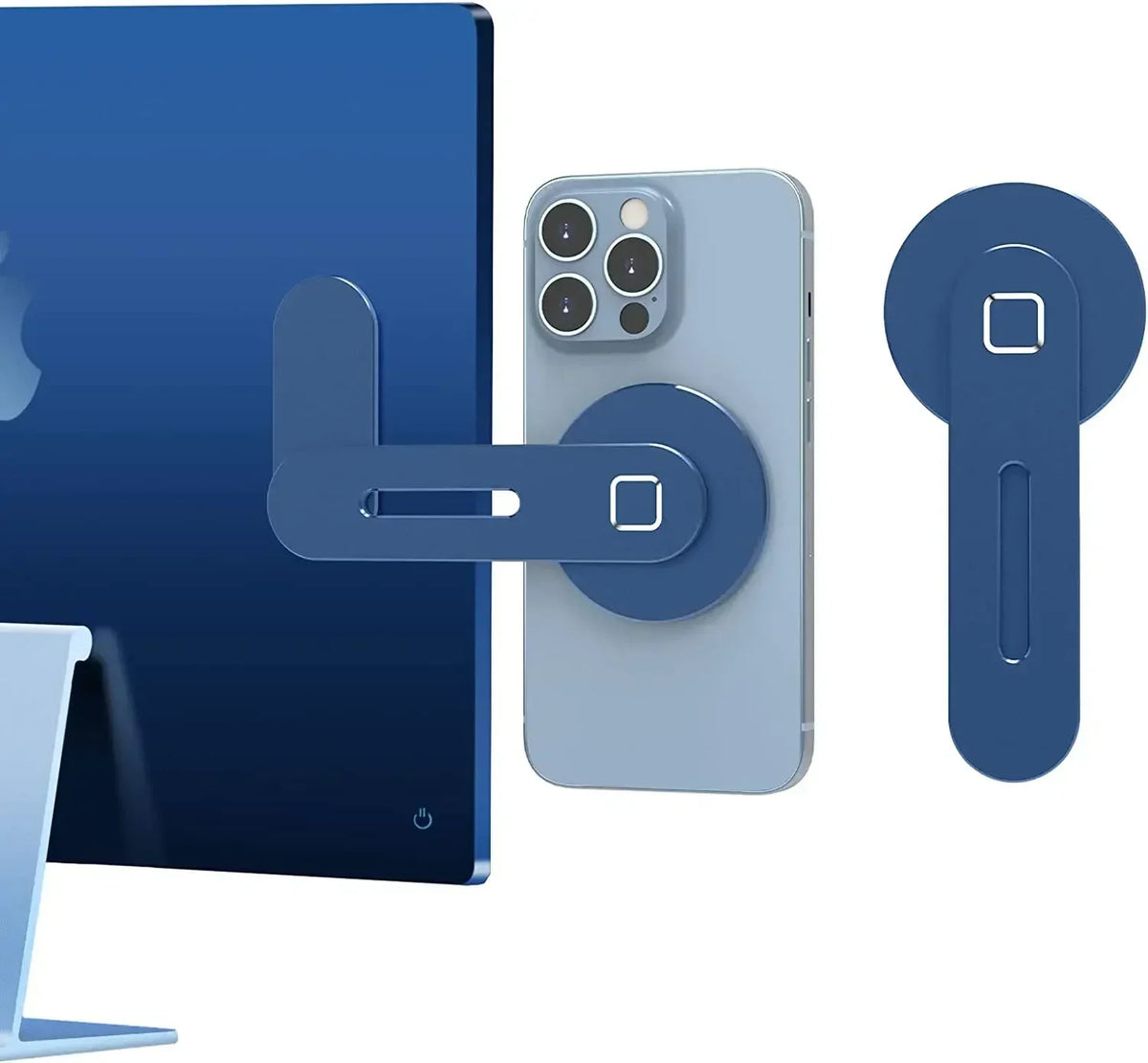 Slim Foldable Magnetic Phone Holder — Attaches to Laptop, Monitor & Metal Surfaces