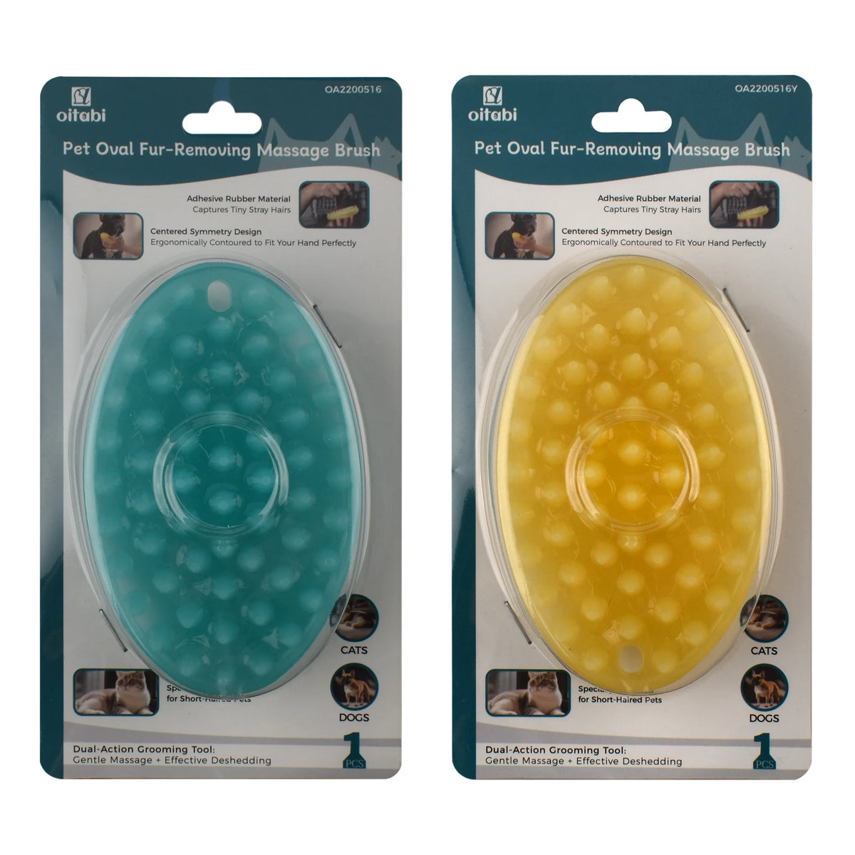 Soft Rubber Pet Grooming Brush for Short-Hair Dogs and Cats