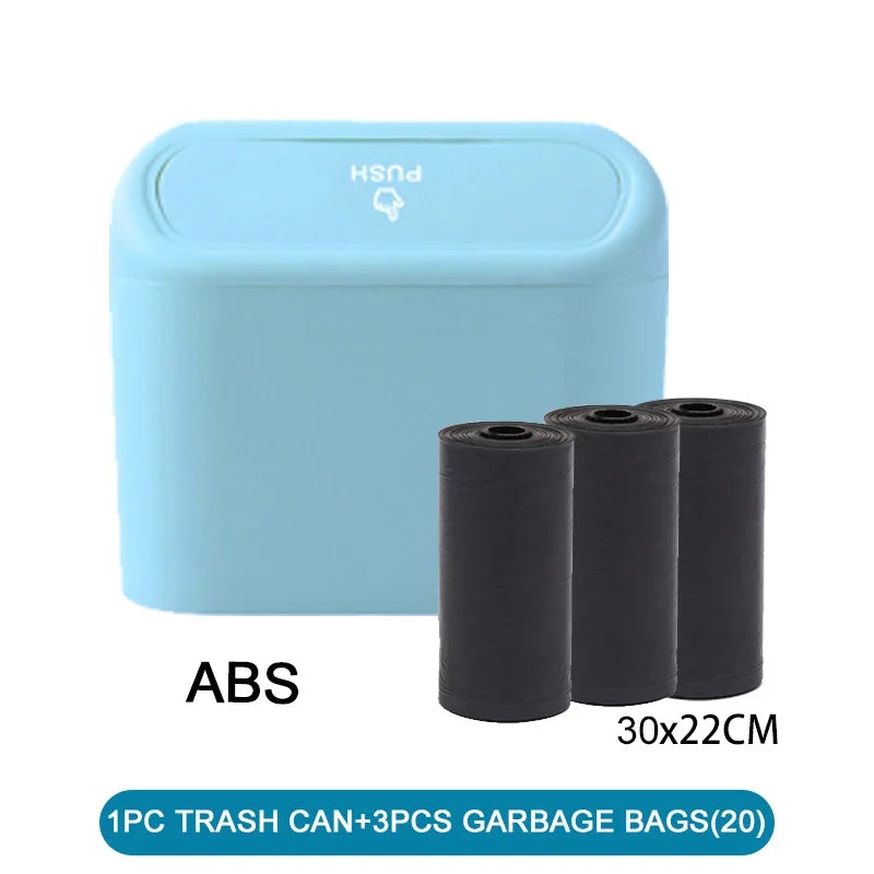 Car Trash Can with Lid and Garbage Bags