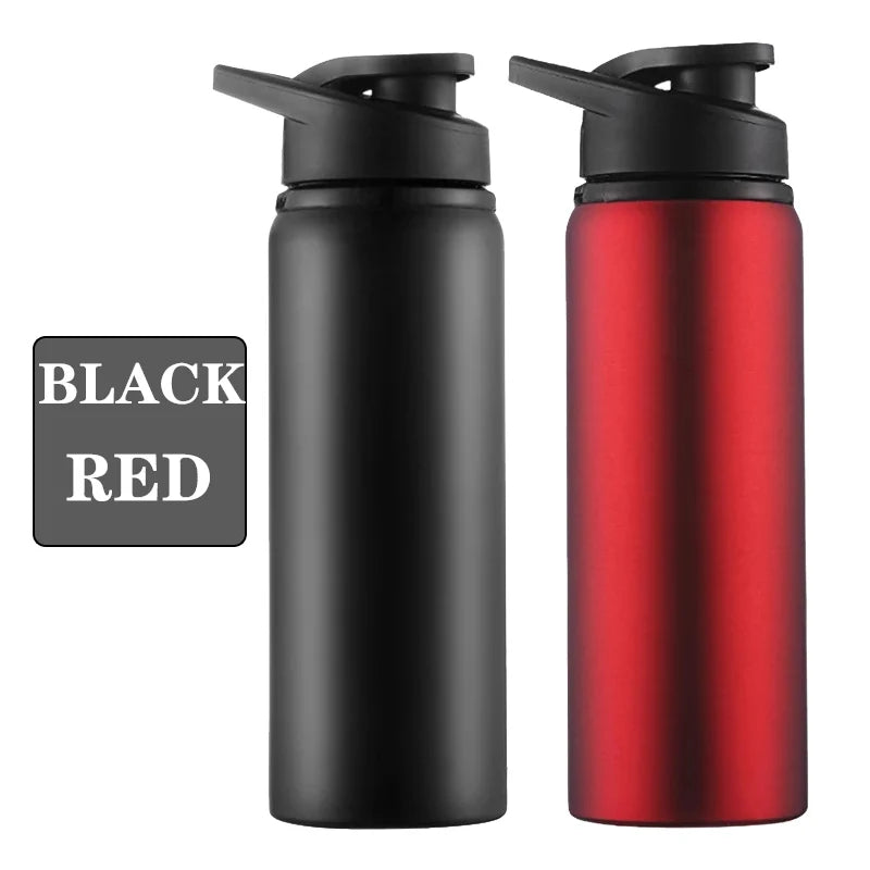 Leakproof Aluminum Sports Water Bottle — 600ml Reusable Bottle with Direct-Drink Lid
