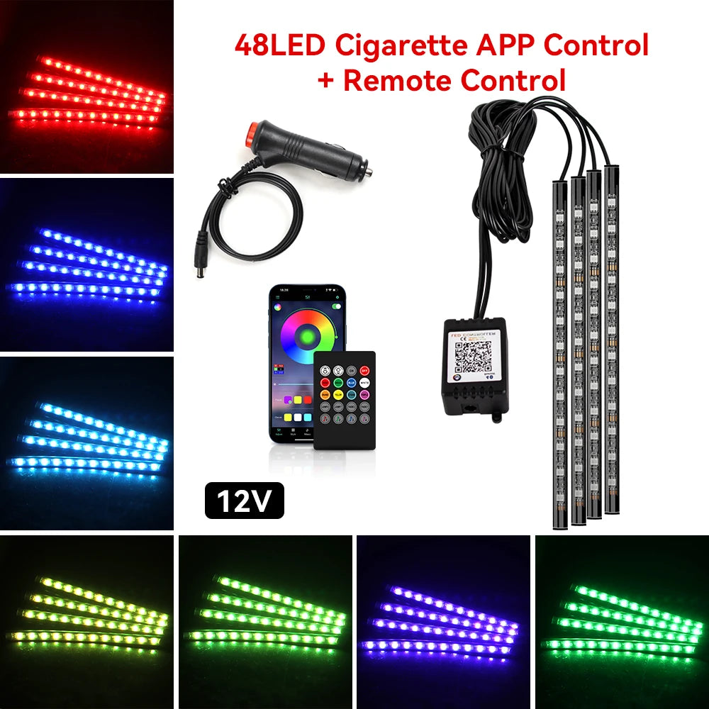Car Interior RGB Ambient Light Kit – Music-Sync LED Footwell Lights
