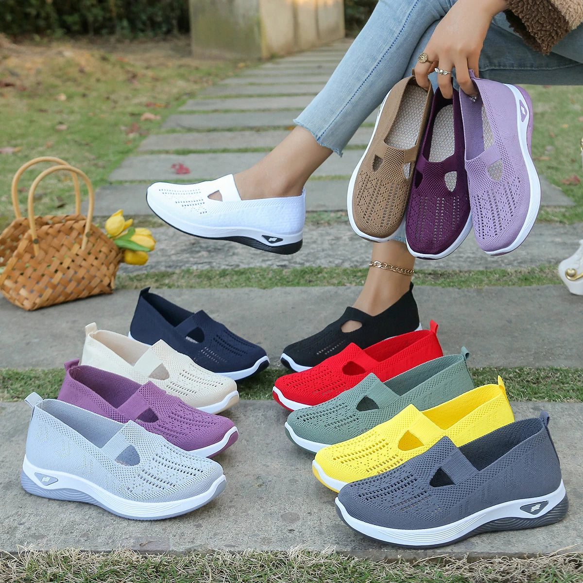 Women's Casual Solid-Color Sneakers