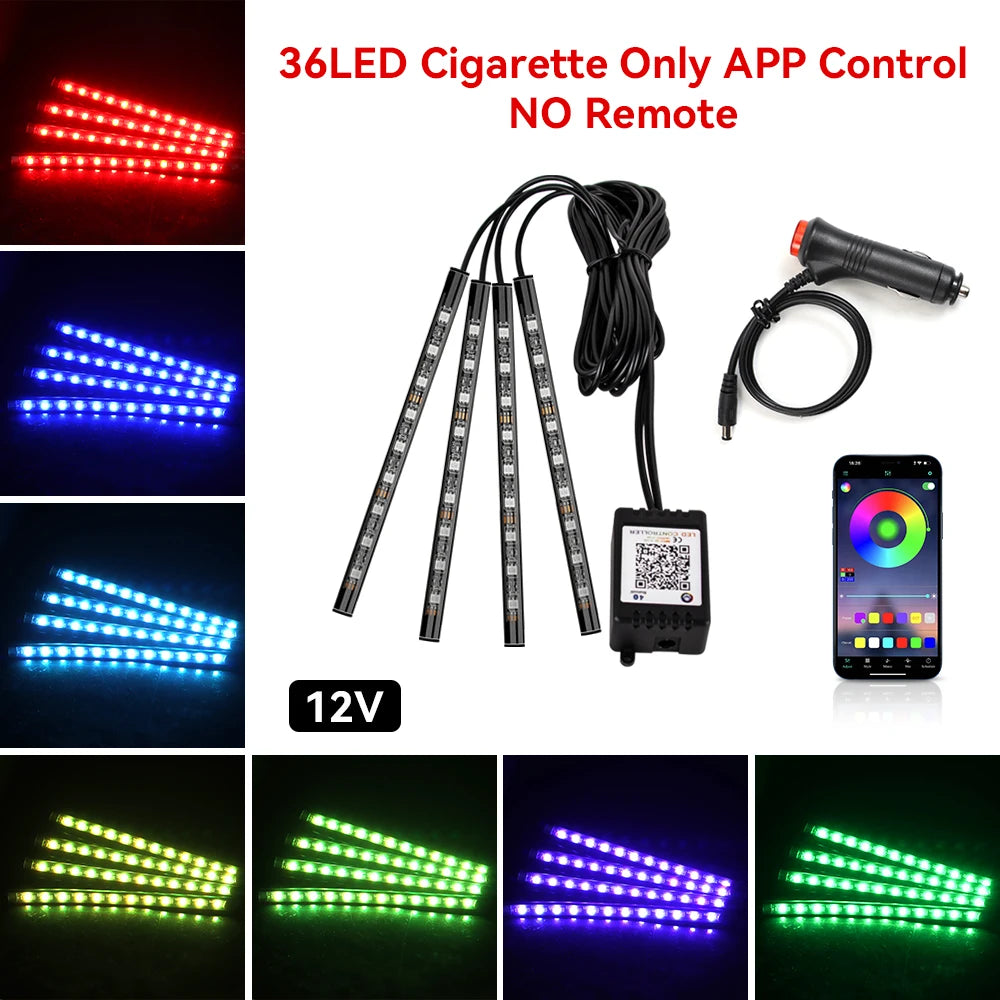 Car Interior RGB Ambient Light Kit – Music-Sync LED Footwell Lights