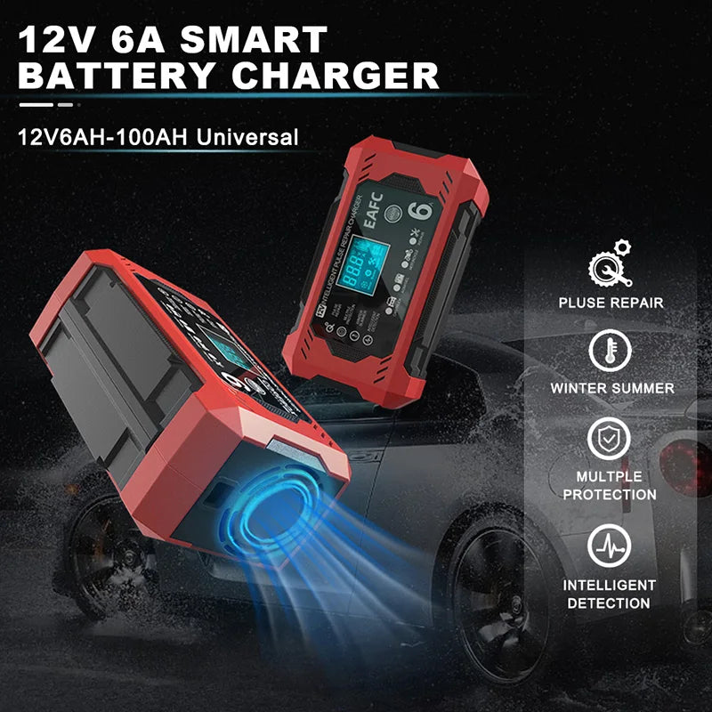 Smart 12V Car Battery Charger & Maintainer