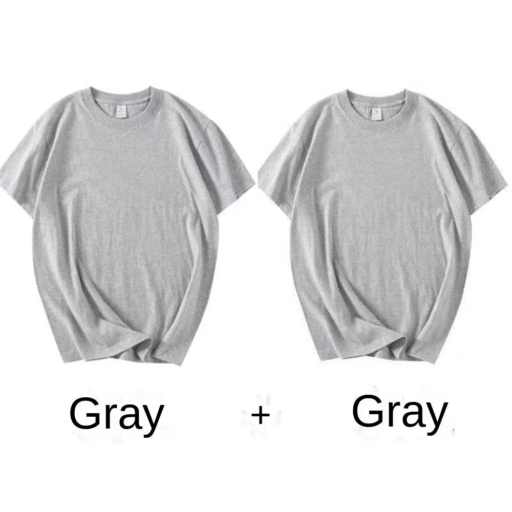 Unisex Cotton Solid T-Shirt 2-Pack